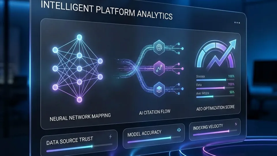 Intelligent platform analytics dashboard for AEO
