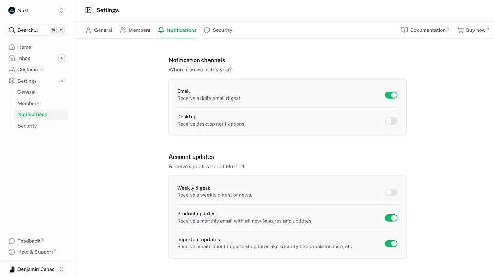 Project management interface