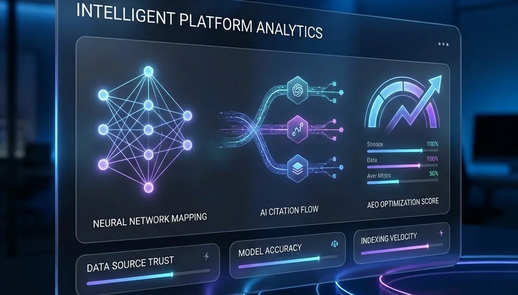 Intelligent platform analytics dashboard for AEO