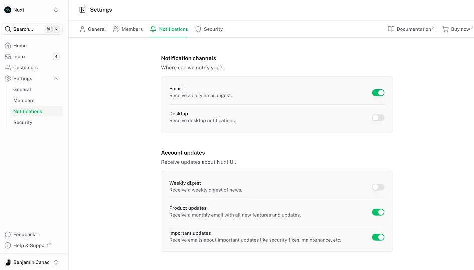 Project management interface